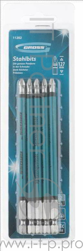 Набор бит GROSS 11202 ph2 х127 сталь s2 5шт