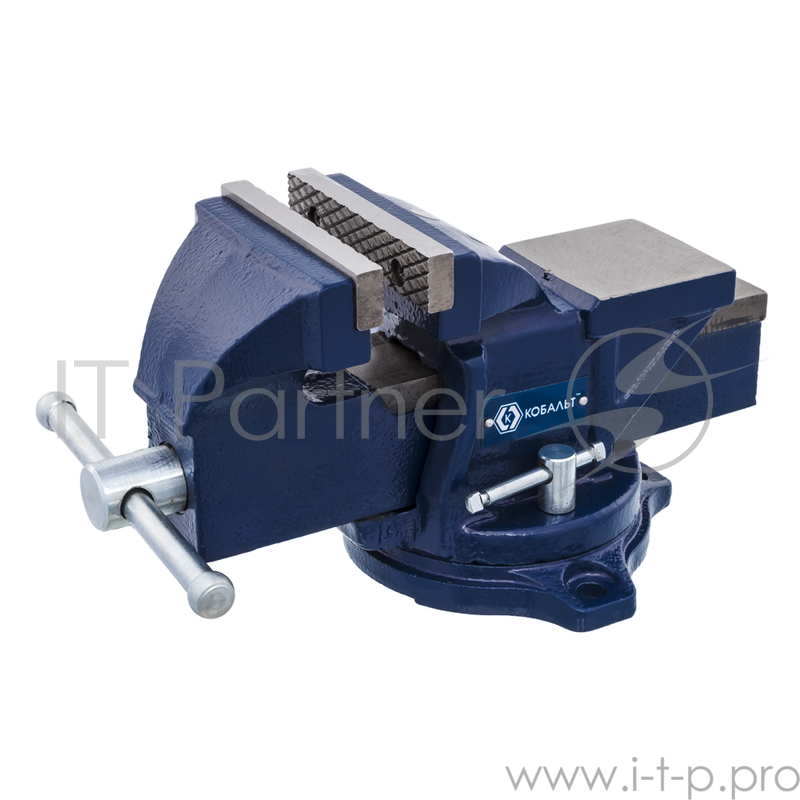 Тиски КОБАЛЬТ 245-978 слесарные поворотные ширина губок 100мм захват 100мм 7кг наковальня коробка