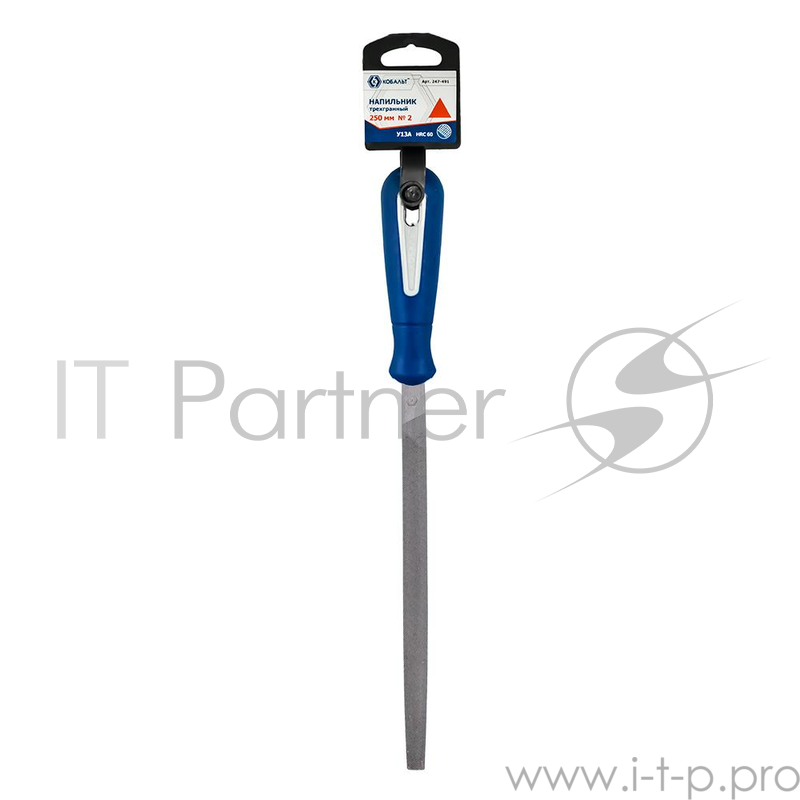 Напильник трехгранный КОБАЛЬТ 247-491 двухкомпонентная рукоятка, № 2, 250мм, подвес
