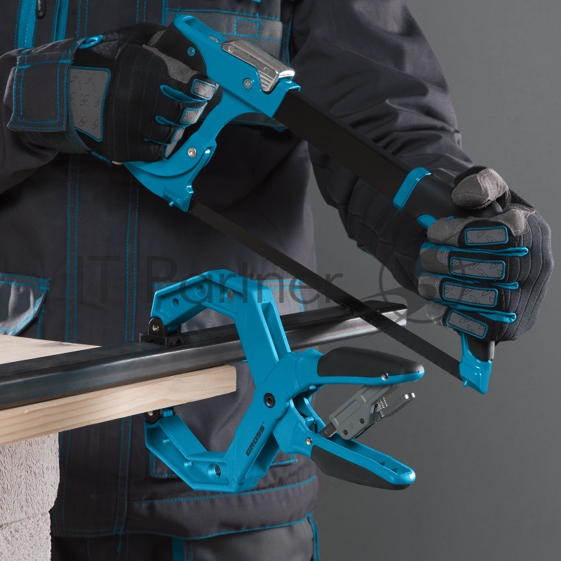 Струбцина GROSS 20805 клещеобразная пластиковый корпус храповый механизм жесткой фиксации 4/100м