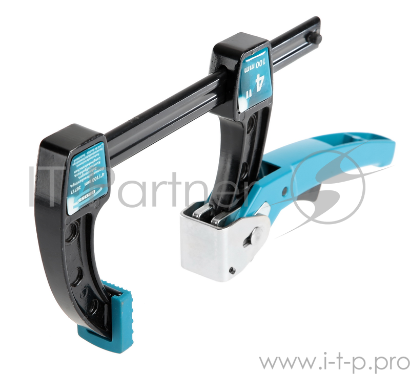 Струбцина реечная быстрозажимная GROSS 20717 4/100мм металлич корпус, рычажный храповый механизм