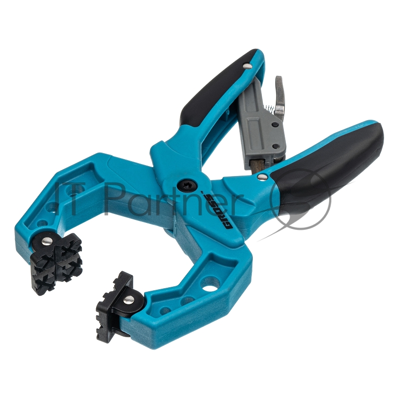 Струбцина клещеобразная GROSS 20803 2–1/4/58 мм пластиковый корпус,храповый механизм жесткой фикс