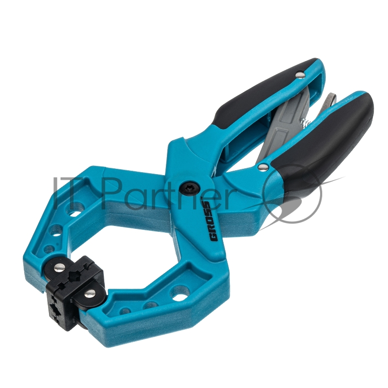 Струбцина клещеобразная GROSS 20803 2–1/4/58 мм пластиковый корпус,храповый механизм жесткой фикс