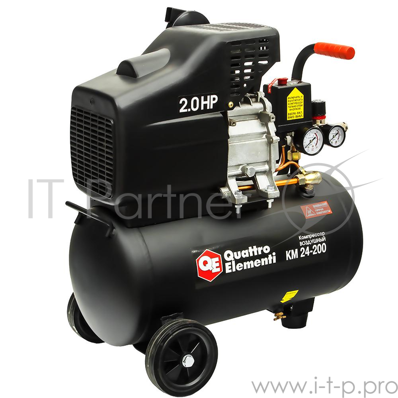 Компрессор QUATTRO ELEMENTI 248-467 KM 24-200 поршневой масляный 200л/мин 24л 2л.с 8 бар 23кг