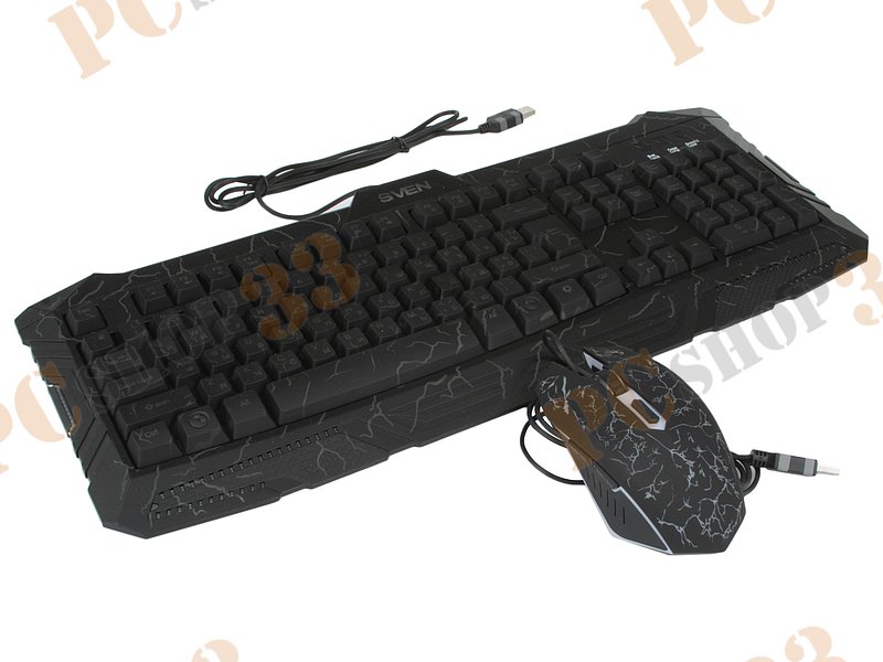 Комплект клавиатура + мышь Sven GS-9400, подсветка, черный (USB)