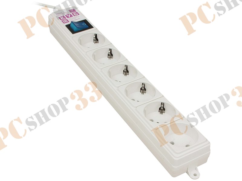 Сетевой фильтр на 6 розеток Power Cube, 3500Вт, белый (5.0м)