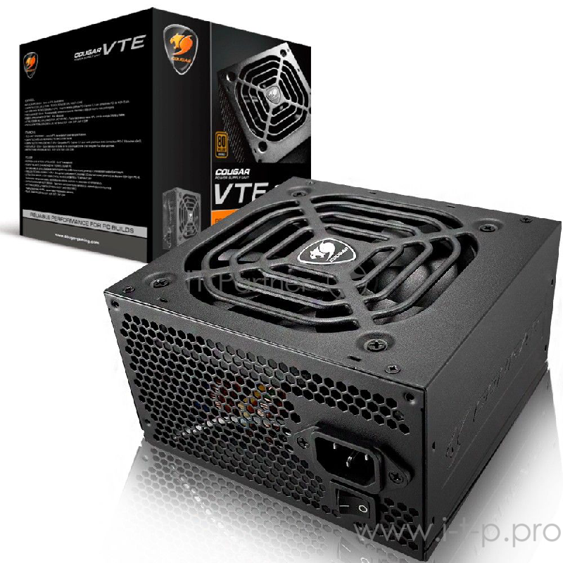 Блок питания Cougar VTE 500 Блок питания VTE 500 (Разъем PCIe-2шт,ATX v2.31, 500W, Active PFC, 120mm Fan, 80 Plus Bronze) VTE500 Retail