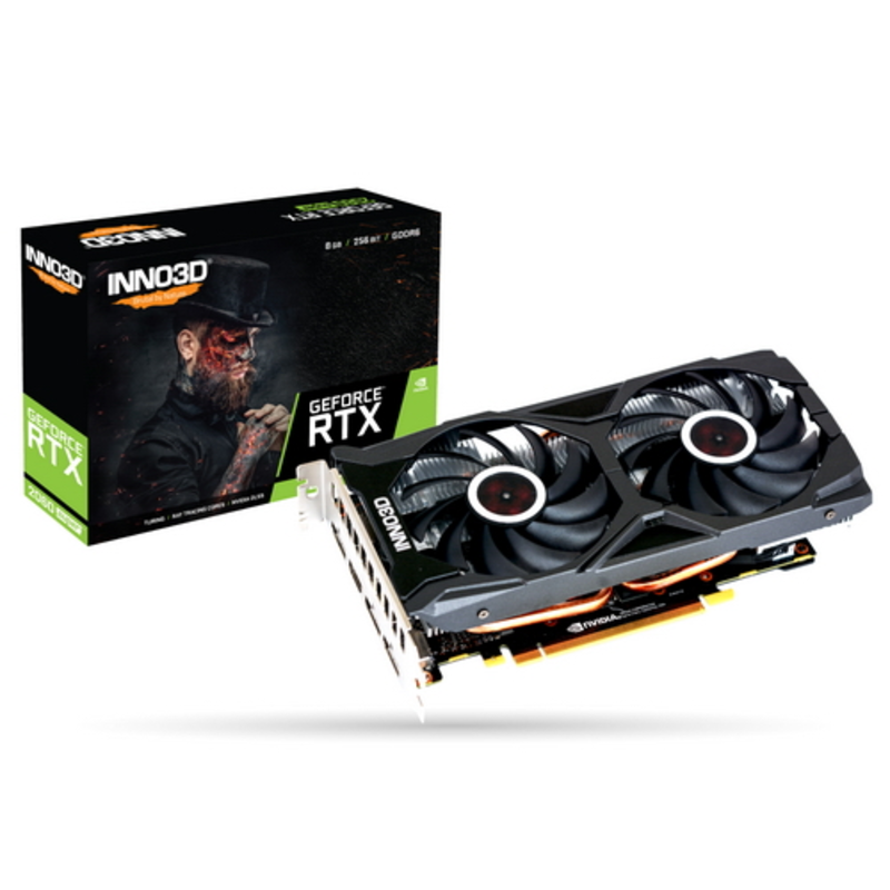 Видеокарта 8Gb <PCI-E> Inno3D GeForce RTX 2060 SUPER Twin X2 OC N206S2-08D6X-1710VA15L <RTX2060Super, GDDR6, 256bit, HDMI, 3xDP, Retail>