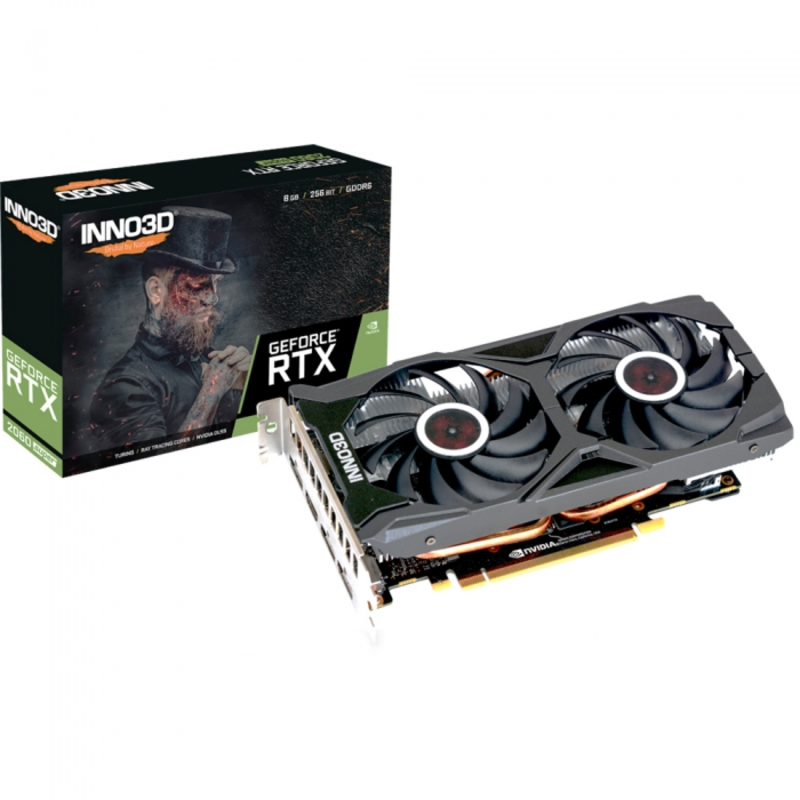 Видеокарта 8Gb <PCI-E> Inno3D GeForce RTX 2060 SUPER Twin X2 OC N206S2-08D6X-1710VA15L <RTX2060Super, GDDR6, 256bit, HDMI, 3xDP, Retail>