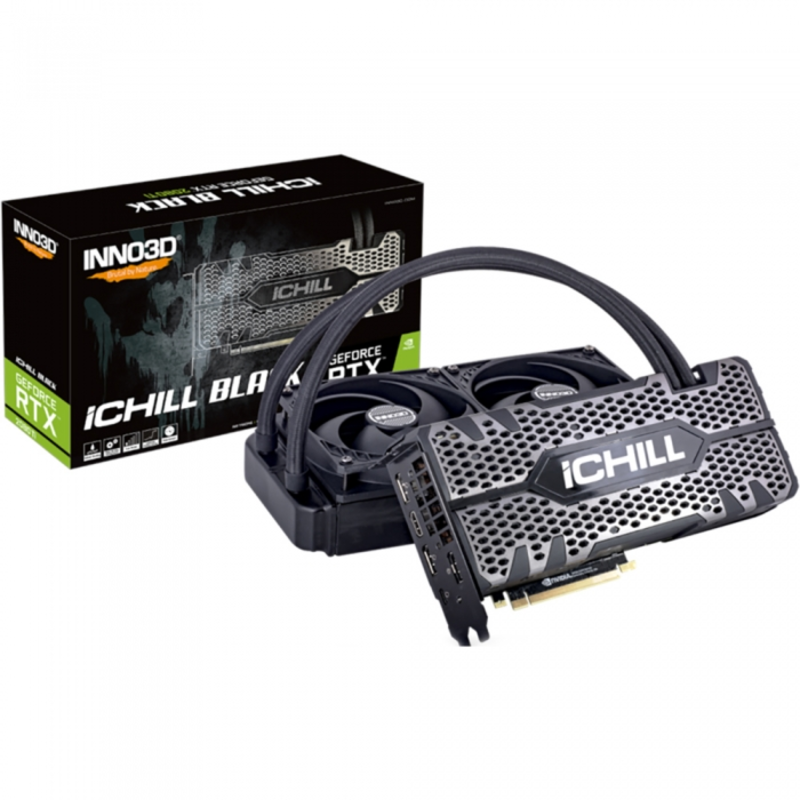 Видеокарта 8Gb <PCI-E> Inno3D GeForce RTX 2080 SUPER iChill Black C208SB-08D6X-11800004 <RTX2080Super, GDDR6, 256bit, HDMI, 3xDP, Water, Retail>