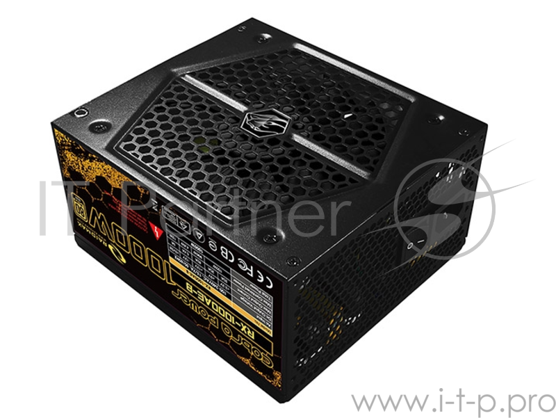 Блоки питания Raidmax RX-1000AE-B Блок питания RX-1000AE-B (Модульный, ATX v2.3, 1000W, Active PFC, 135mm Fan, 80 Plus Gold) RX-1000AE-B Retail
