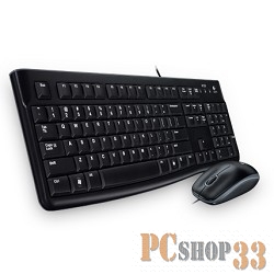 Комплект клавиатура + мышь Logitech MK120 Desktop, черный (USB)