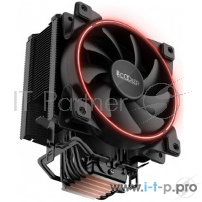 Вентиляторы PCCooler GI-X6R Кулер GI-X6R S775/115X/AM2/AM3/AM4 (24 шт/кор, TDP 160W, вент-р 120мм с PWM, Red LED FAN, 5 тепловых трубок 6мм, 1000-1800RPM, 26.5dBa)
