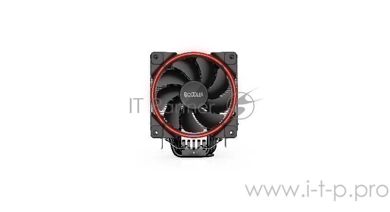 Вентиляторы PCCooler GI-X6R Кулер GI-X6R S775/115X/AM2/AM3/AM4 (24 шт/кор, TDP 160W, вент-р 120мм с PWM, Red LED FAN, 5 тепловых трубок 6мм, 1000-1800RPM, 26.5dBa)