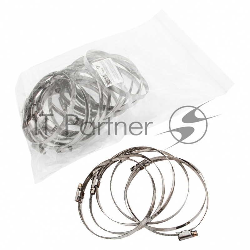 Хомуты СИБРТЕХ нержав, сталь, стандартное болтовое крепление 90-110мм 25шт/уп,ширина 9мм 47588