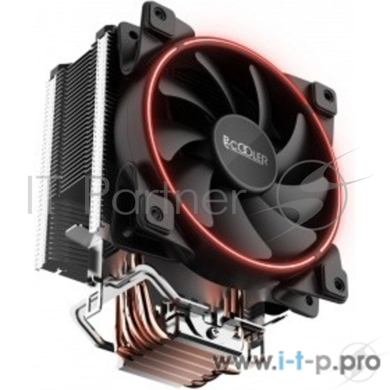 Вентиляторы PCCooler GI-X5R Кулер GI-X5R S775/115X/AM2/AM3/AM4 (24 шт/кор, TDP 160W, вент-р 120мм с PWM, Red LED FAN, 5 тепловых трубок 6мм, 1000-1800RPM, 26.5dBa)