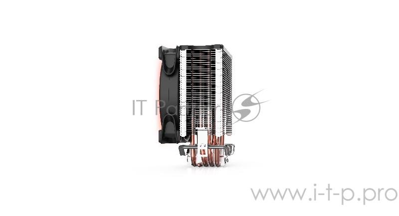 Вентиляторы PCCooler GI-X5R Кулер GI-X5R S775/115X/AM2/AM3/AM4 (24 шт/кор, TDP 160W, вент-р 120мм с PWM, Red LED FAN, 5 тепловых трубок 6мм, 1000-1800RPM, 26.5dBa)