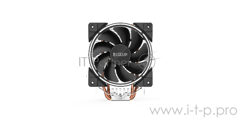 Вентиляторы PCCooler GI-X2 Кулер GI-X2 S775/115X/AM2/AM3/AM4 (24 шт/кор, TDP 105W, вент-р 120мм с PWM, 2 тепловые трубки 6мм, белая LED подсветка, 1000-1800RPM, 26.5dBa)