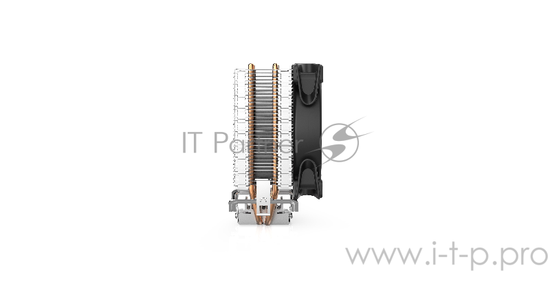Вентиляторы PCCooler GI-X2 Кулер GI-X2 S775/115X/AM2/AM3/AM4 (24 шт/кор, TDP 105W, вент-р 120мм с PWM, 2 тепловые трубки 6мм, белая LED подсветка, 1000-1800RPM, 26.5dBa)
