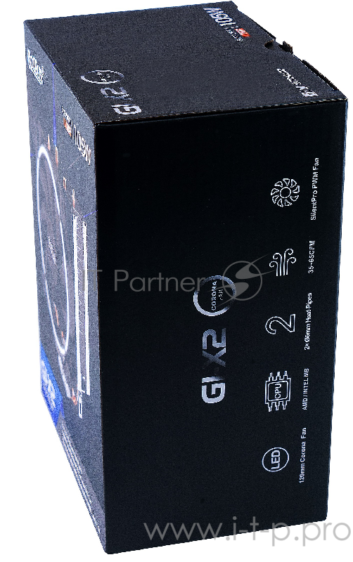 Вентиляторы PCCooler GI-X2 Кулер GI-X2 S775/115X/AM2/AM3/AM4 (24 шт/кор, TDP 105W, вент-р 120мм с PWM, 2 тепловые трубки 6мм, белая LED подсветка, 1000-1800RPM, 26.5dBa)