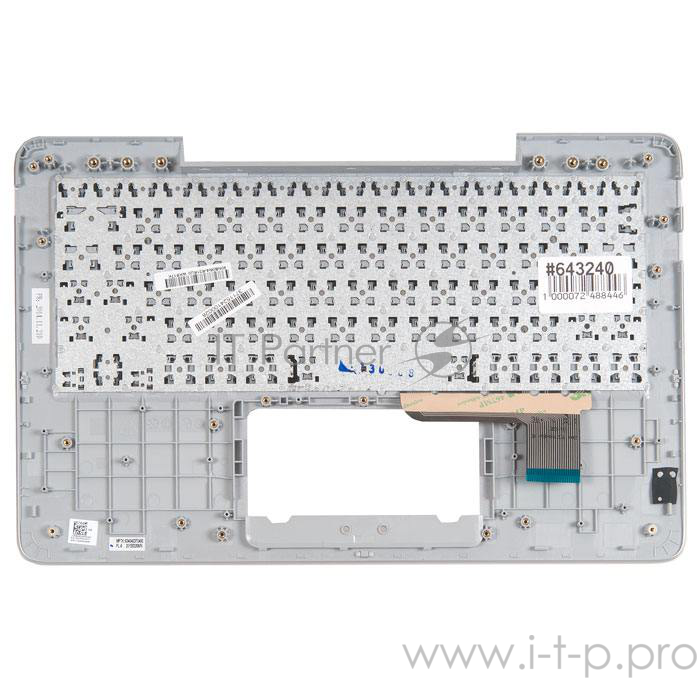 клавиатура для ноутбука Asus T200TA-1K с топкейсом, серебристая панель, черные кнопки