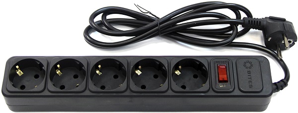 Сетевой фильтр 5bites SP5B-150 5S / 3*0.75MM2 / 5M / BLACK