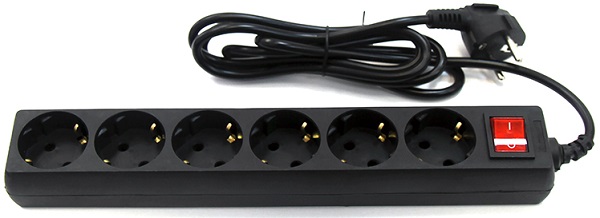 Сетевой фильтр 5bites SP6B-218 5S / 3*0.75MM2 / 1.8M / BLACK