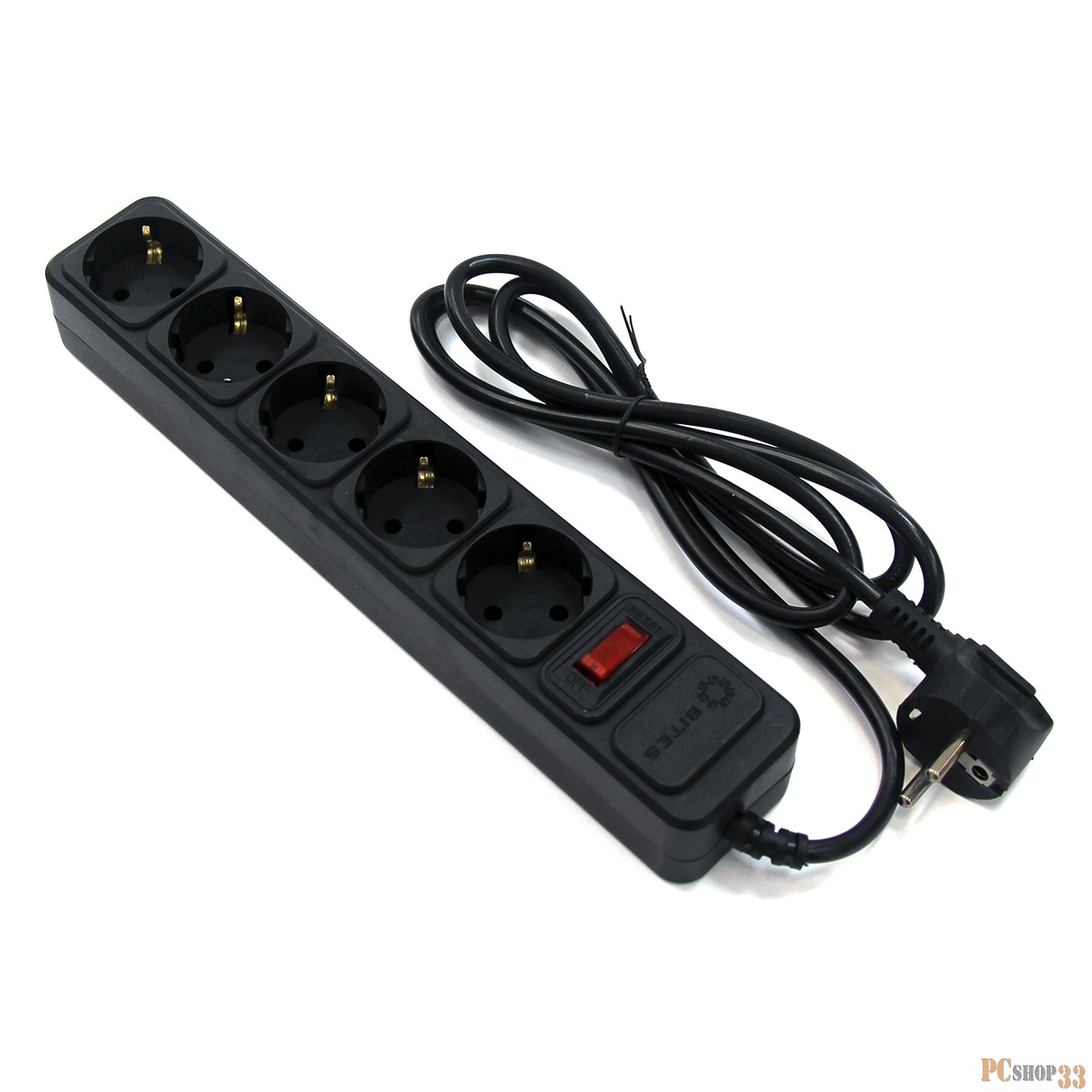 Сетевой фильтр 5bites SP5B-115 5S / 3*0.75MM2 / 1.5M / BLACK