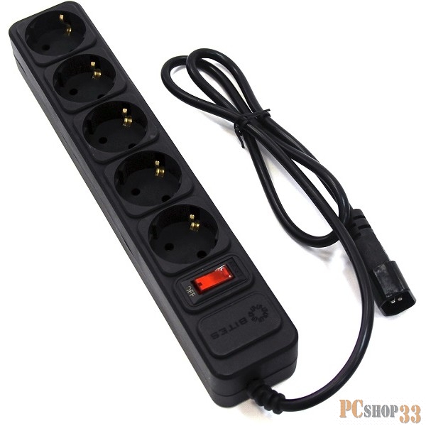 Сетевой удлинитель 5bites SP5B-110U 5S / 3*0.75MM2 / 1M / BLACK