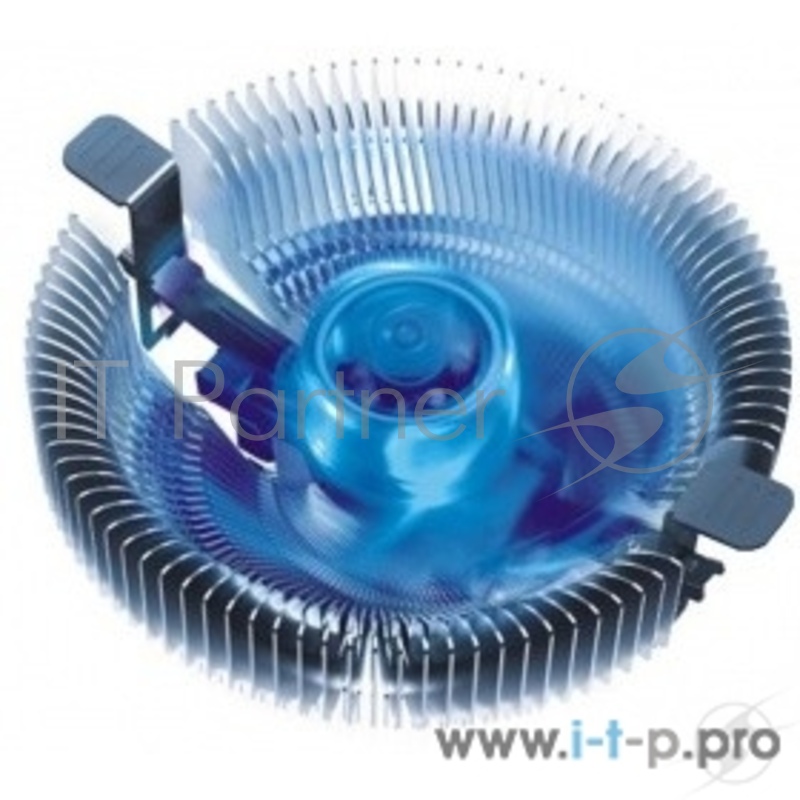Вентиляторы PCCooler E91M Кулер E91M S775/115X/AM2/AM3/AM4/FM1/FM2 (48 шт/кор, TDP 78W, вент-р 90мм с PWM, синяя LED подсветка, 1000-2200RPM, 11-22dBa)