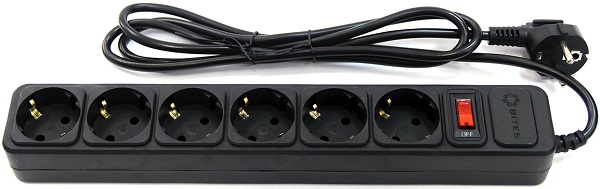 Сетевой фильтр 5bites SP6B-130 5S / 3*0.75MM2 / 3M / BLACK