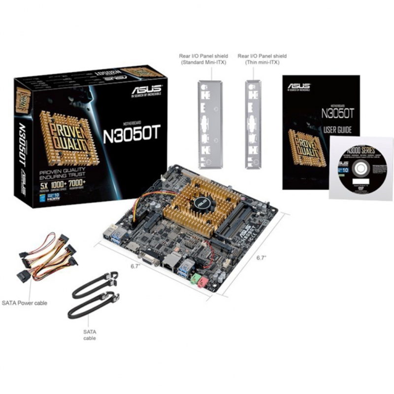 Материнская плата Asus c процессором N3050T, INTEL,BRASWELL N3050,U3S6,M, RTL {10}