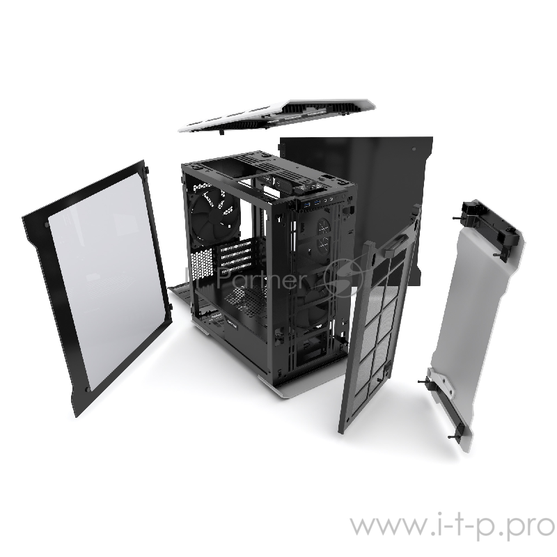Корпус PHANTEKS Enthoo Evolv Aluminum, Galaxy Silver Edition, RGB LED иллюминация, боковые панели Tempered Glass, Micro ATX