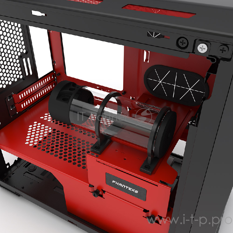 Корпус PHANTEKS Enthoo Evolv IT, Black-Red Edition, RGB LED иллюминация, боковая панель Tempered Glass, Mini ITX