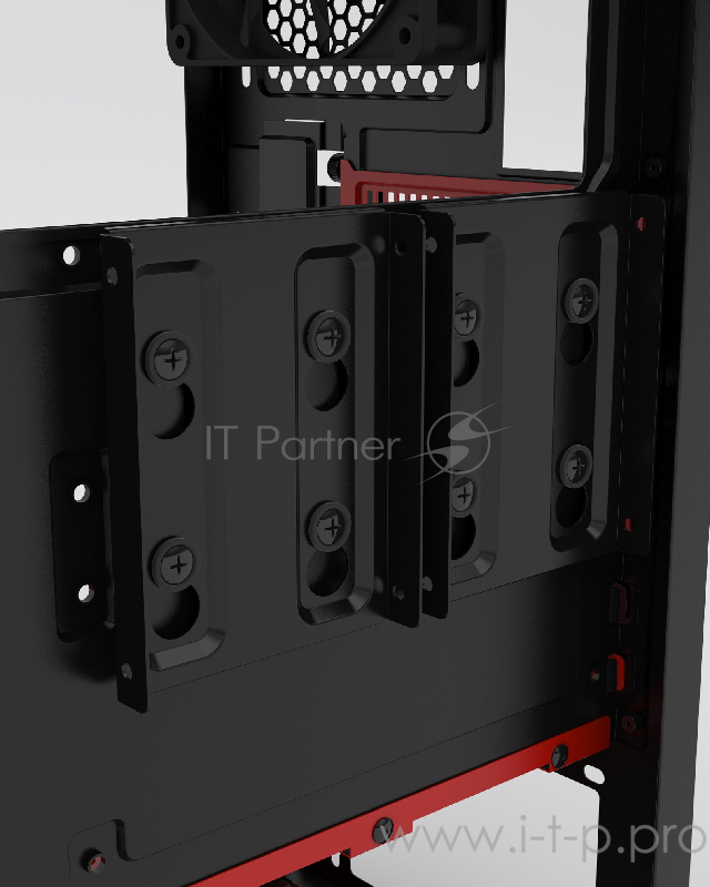 Корпус PHANTEKS Enthoo Evolv IT, Black-Red Edition, RGB LED иллюминация, боковая панель Tempered Glass, Mini ITX