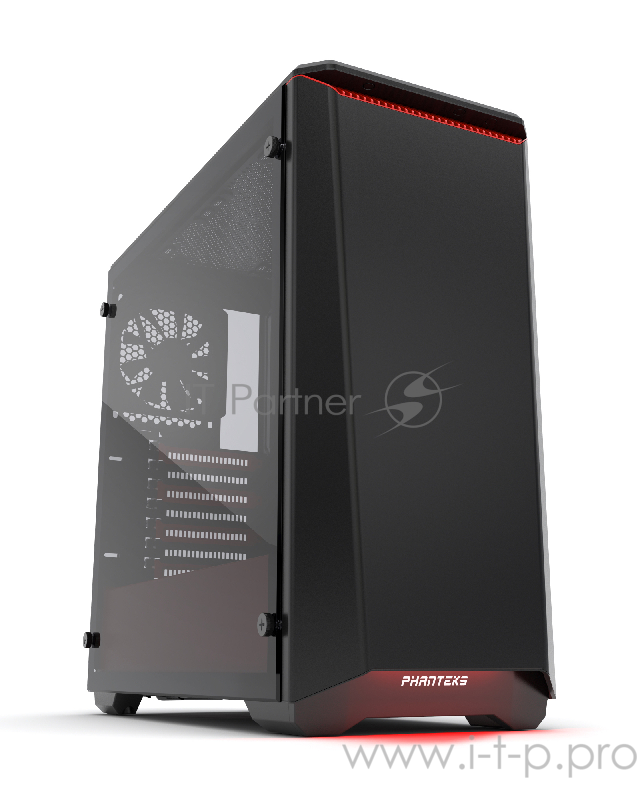 Корпус PHANTEKS Eclipse P400, Black-Red, RGB LED иллюминация, боковая панель Tempered Glass, Mid-Tower