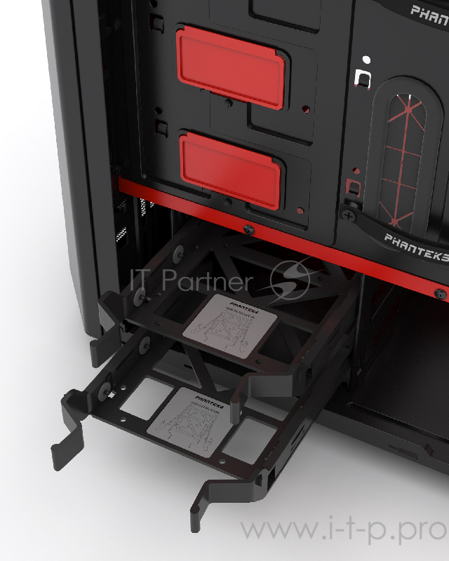 Корпус PHANTEKS Eclipse P400, Black-Red, RGB LED иллюминация, боковая панель Tempered Glass, Mid-Tower