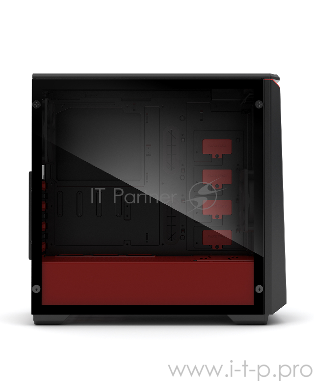 Корпус PHANTEKS Eclipse P400, Black-Red, RGB LED иллюминация, боковая панель Tempered Glass, Mid-Tower