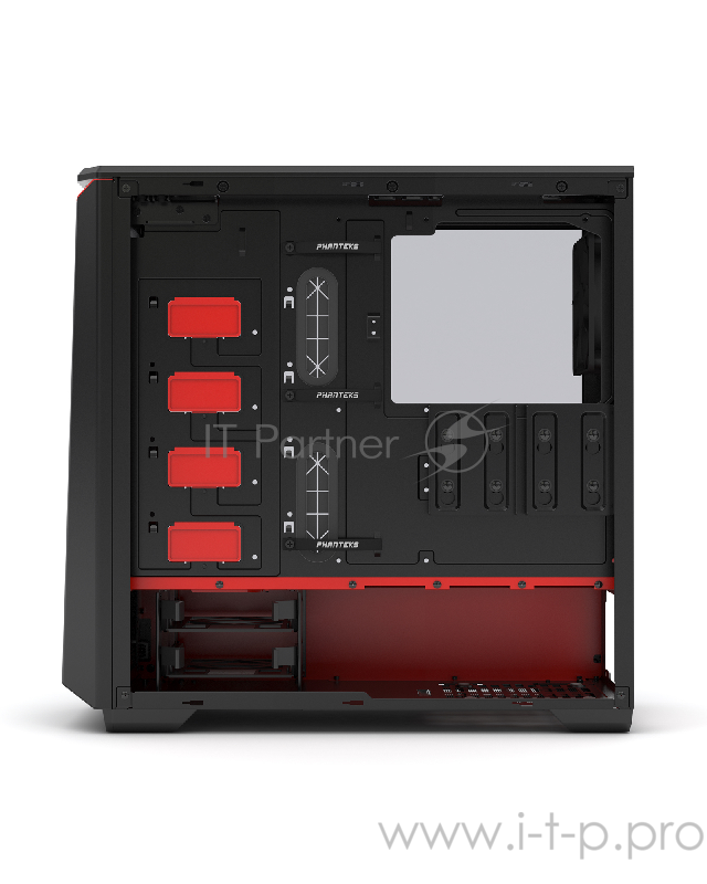 Корпус PHANTEKS Eclipse P400, Black-Red, RGB LED иллюминация, боковая панель Tempered Glass, Mid-Tower