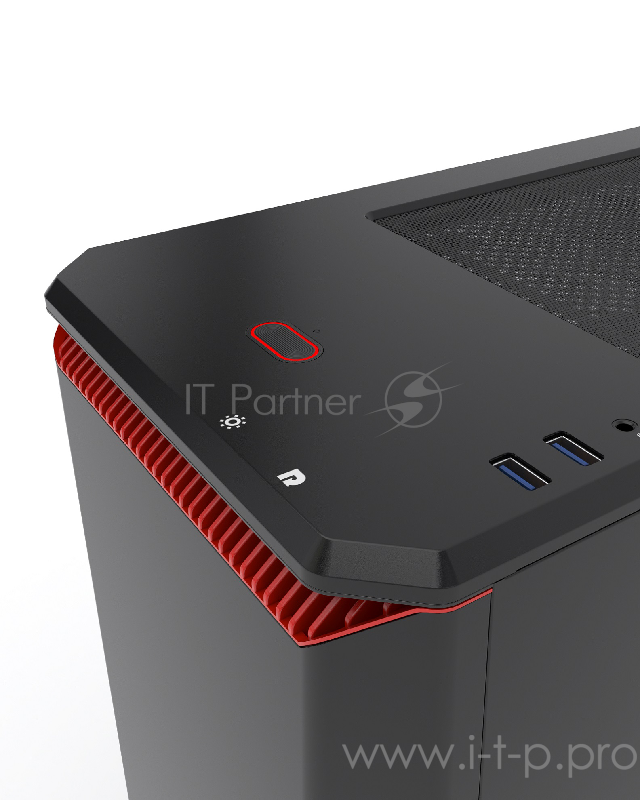 Корпус PHANTEKS Eclipse P400, Black-Red, RGB LED иллюминация, боковая панель Tempered Glass, Mid-Tower