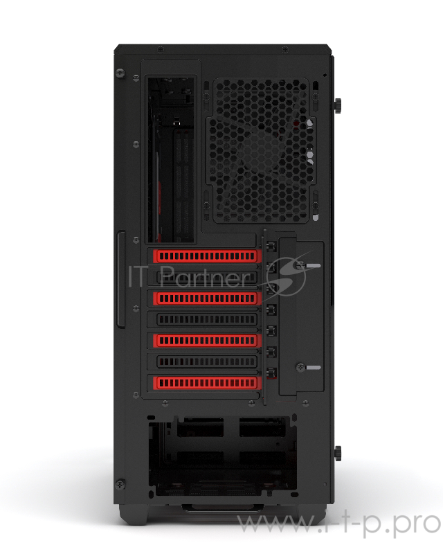 Корпус PHANTEKS Eclipse P400S, Black-Red, 3-SPEED FAN CONTROLLER, RGB LED иллюминация, звукоизоляционные панели, боковая панель Tempered Glass, Mid-Tower