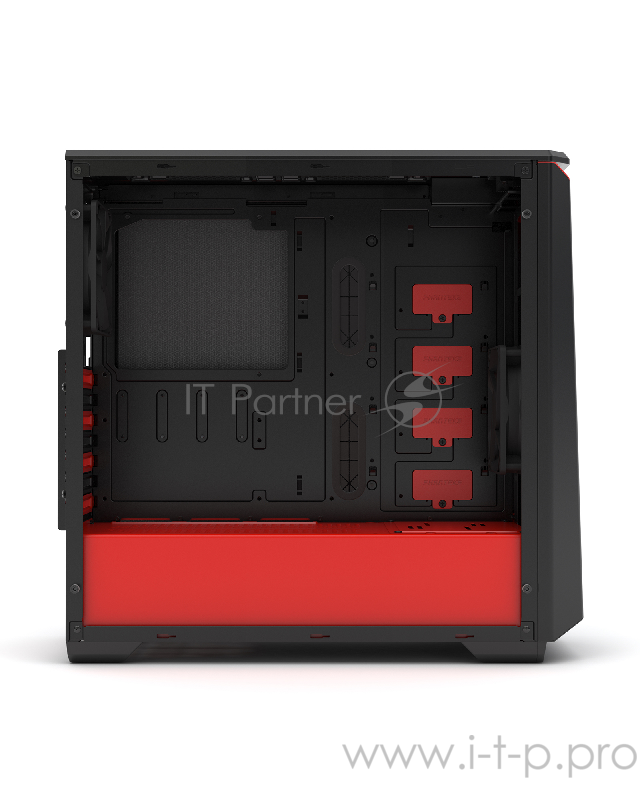Корпус PHANTEKS Eclipse P400S, Black-Red, 3-SPEED FAN CONTROLLER, RGB LED иллюминация, звукоизоляционные панели, боковая панель Tempered Glass, Mid-Tower
