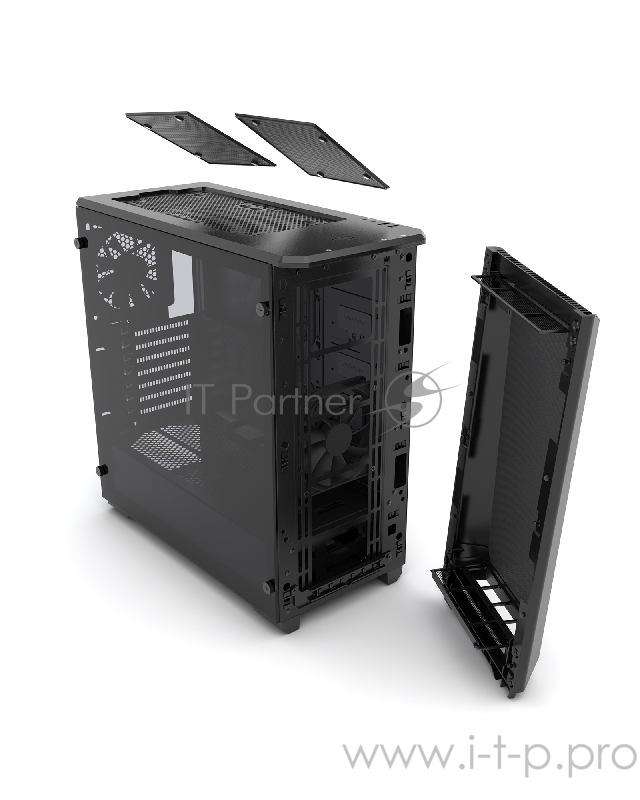 Корпус PHANTEKS Eclipse P400S, Satin Black, 3-SPEED FAN CONTROLLER, RGB LED иллюминация, звукоизоляционные панели, боковая панель Tempered Glass, Mid-Tower