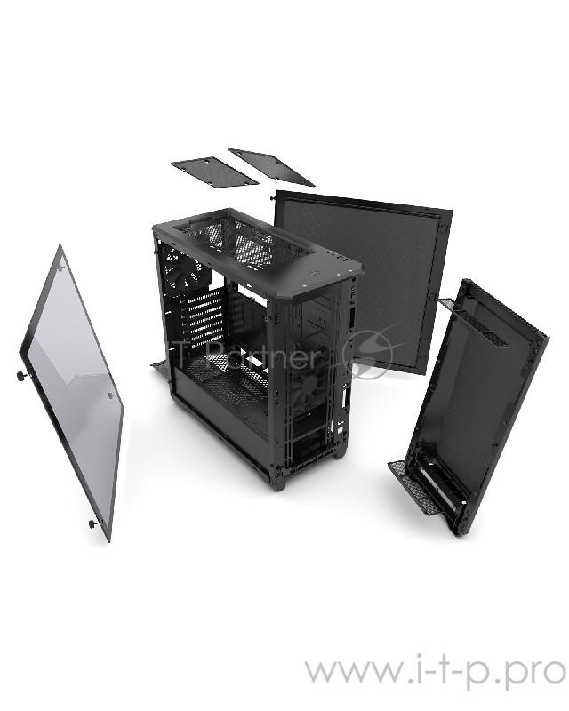 Корпус PHANTEKS Eclipse P400S, Satin Black, 3-SPEED FAN CONTROLLER, RGB LED иллюминация, звукоизоляционные панели, боковая панель Tempered Glass, Mid-Tower