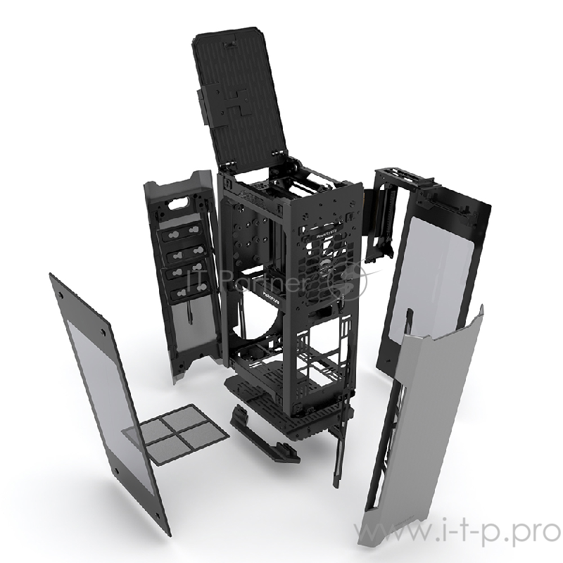 Корпус PHANTEKS Enthoo Evolv Shift, Anthracite Gray, RGB LED иллюминация, боковые панели Tempered Glass, передняя и задняя панели анодированный алюминий, Mini ITX