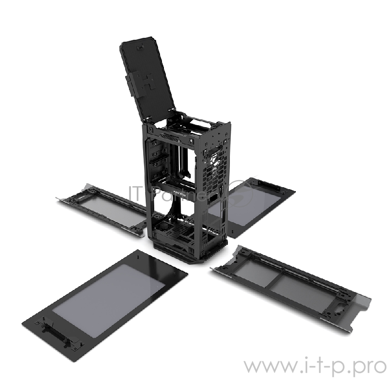 Корпус PHANTEKS Enthoo Evolv Shift, Anthracite Gray, RGB LED иллюминация, боковые панели Tempered Glass, передняя и задняя панели анодированный алюминий, Mini ITX