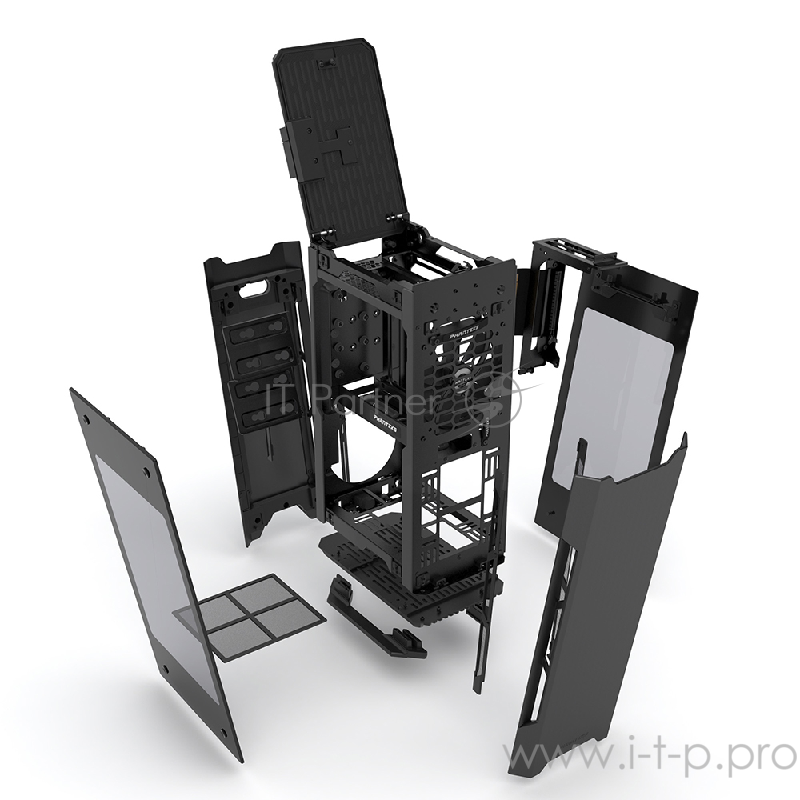 Корпус PHANTEKS Enthoo Evolv Shift, Black, RGB LED иллюминация, боковые панели Tempered Glass, передняя и задняя панели анодированный алюминий, Mini ITX