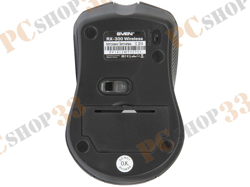Оптическая мышь Sven RX-300 Wireless, беспров., 3кн.+скр., черный (USB)