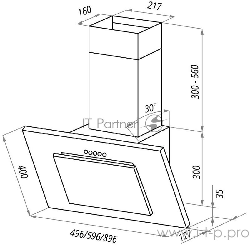 Вытяжка MAUNFELD TOWER Light 60 чёрный/чёрное стекло
