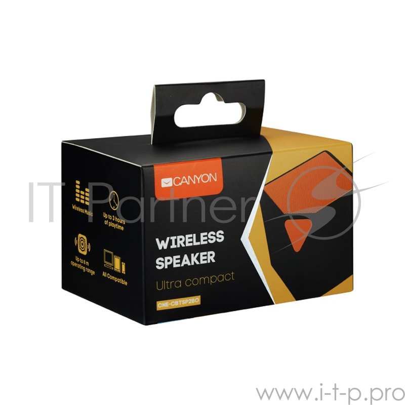 Колонки CANYON CNE-CBTSP2BO Black/Orange (Bluetooth, Led подсветка)